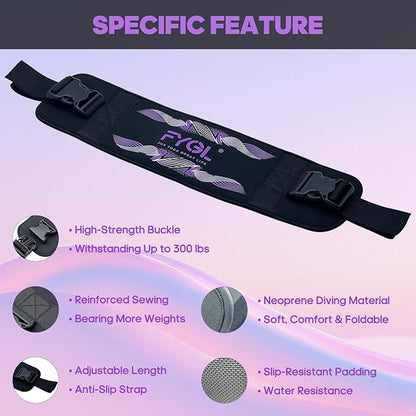 Hip-Thrust-Belt, Foldable Design, Slip-Resistant Padding, Supports 300 lbs, Ideal for Glutes Training with Dumbbells, Kettlebells & Plates, Great for Gym & Home Hip Thrust Workouts