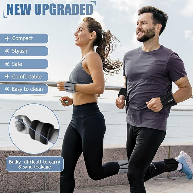 Ankle Weights Set of 2 (1 lb/2 lb/3 lb Each) Adjustable Wrist Weights for Women Men Wearable Arm Leg Weight for Pilates, Running, Walking, Workout, Yoga