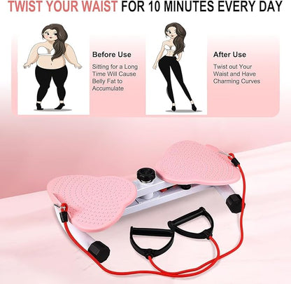 Waist Twister, Ab Machine with Resistance Bands,330 lbs Weight Capacity, Abs Workout for Slim Waist and Core Ab Exercise, Noiseless Home Gym Exercise Equipment for Women Men
