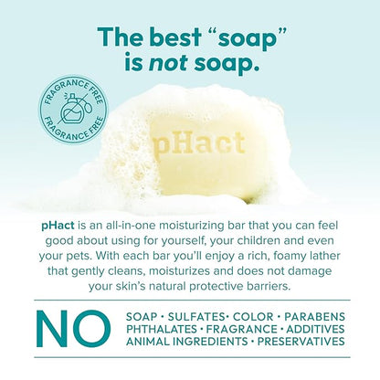 ANDREW LESSMAN pHact Moisture-Rich, Soap-Free Cleansing Bar. Natural Skin pH. Fragrance-Free. All Skin Types - Even Sensitive. Hypoallergenic. Dermatologist Tested. 6 Pack 4.25 oz each