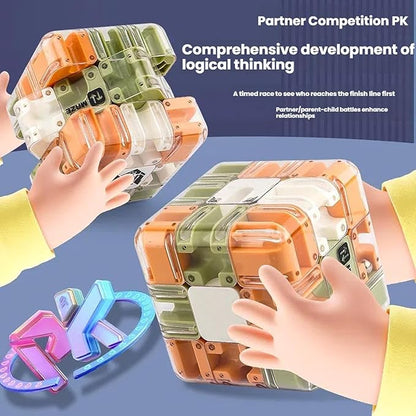 3D Maze Ball Puzzle Fidget Cube - Engaging Brain Teaser Toy for Stress Relief & Focus, Challenging Puzzle Maze Ball Game for Adults, Teens & Kids (Model A-1PCS)