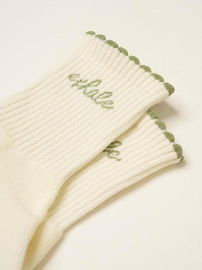 Crew Half Calf Grip Socks, Cutest Fruits Pilates Socks, Ruffle socks, Non-Slip, Barre Yoga Fitness