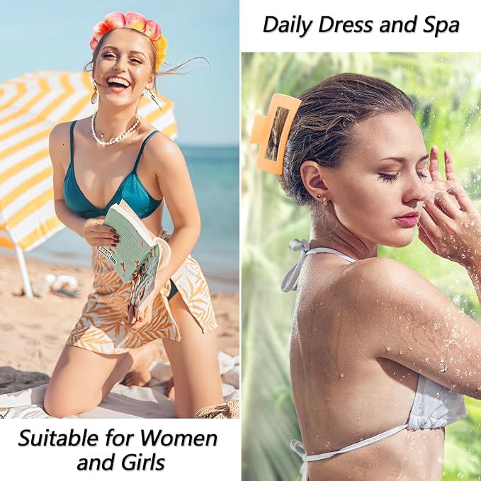 VELSCRUN Spa Headband, Makeup Face Wash Skincare Headbands, 5 Pcs Orange Sponge Bow Tie Get Ready HairBand Facial Wristband Hair Clips Set, Stuff for Teen Girls Women Trendy Hair Accessories