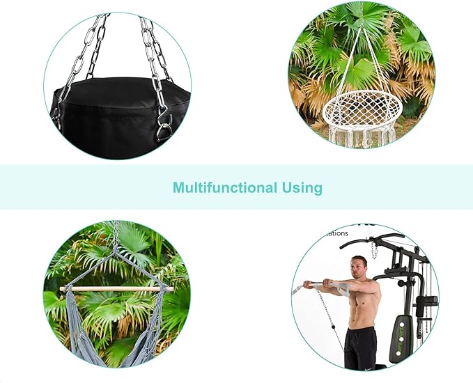 Heavy Duty Extension Chain with 2 Quick Link for Punching Bags Hammocks Swing Chairs - 550 Lbs Capacity - 31.5 Inches Length