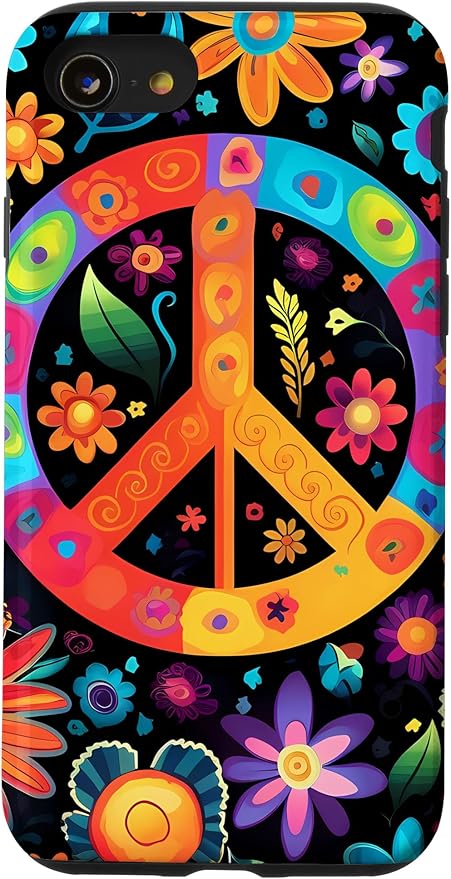 iPhone SE (2020) / 7 / 8 Peace Sign Hippie Floral Case