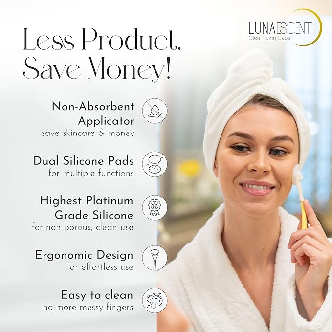 Serum Applicator for Face Lilac Pink Reusable Skincare Applicator Serums, Oils, Medicated Ointments, Sunscreen, Makeup, Face Cream Applicator, Cooling & Warming Face Massager Tool by LUNAESCENT