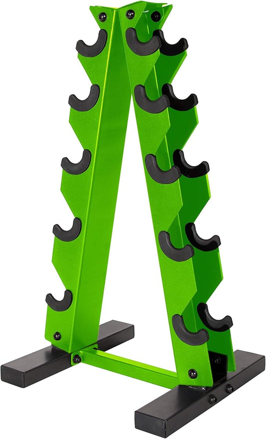 WF Athletic Supply Dumbbell Rack, 5-Tier A-Frame Dumbbell Rack for Dumbbell Storage, Color Options Available in Black/White/Green/Yellow/Red/Pink/Orange & Blue