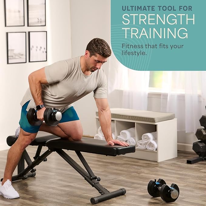 Lifepro Adjustable Dumbbells Set - 5in1-15lb 25lb 43lb 55lb weights Set & Single with Rack - Quick Adjust, Secure Grip - Compact Hand Weights for Men Women Home Gym