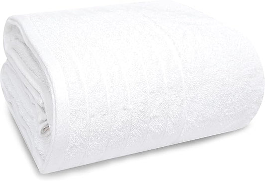 Tens Towels Pack of 1 Jumbo Bath Sheet 40 x 80 Inches, Extra Large & Light Weight, Quicker to Dry, 100% Cotton, Super Soft & Absorbent, Perfect to Wrap Yourself in, White