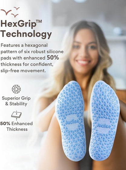 Slouch Pilates Grip Socks Yoga Barre Non Slip Scrunch Merino Wool Gym Workout Breathable Moisture Wicking Anti Odor