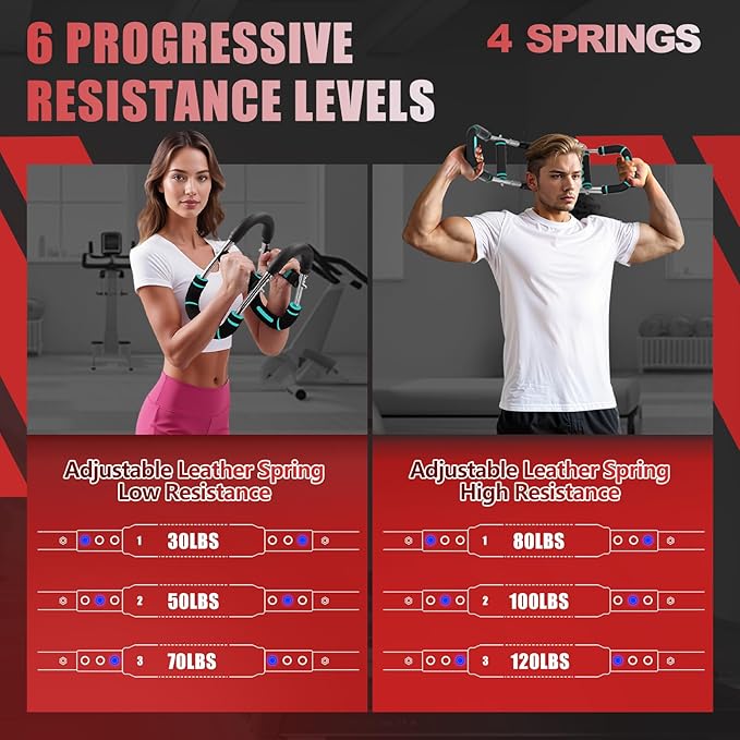 2025 Pro Twister Arm Trainer, Adjustable Power Twister Bar, Chest Shoulder Arm Workout Equipment, Portable Detachable Upper Body Fitness Machine for Home & Gym