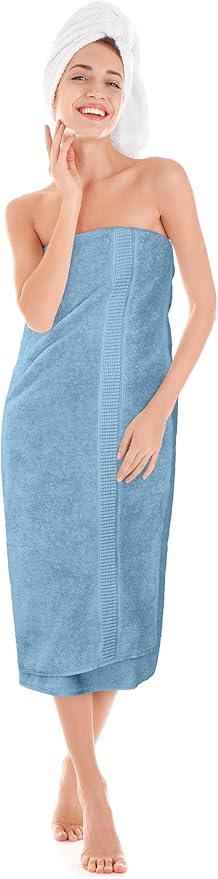 Utopia Towels Luxurious Jumbo Bath Sheet 2 Piece, 600 GSM, 35 by 70 Inches, 100% Ring Spun Cotton, Highly Absorbent and Quick Dry Extra Large Bath Towel, Super Soft Towel, Sky Blue