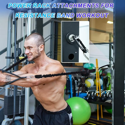 Heavy Duty Power Rack Attachments, 2PCS Resistant Band Accessories for Squat Rack, Fits 2"x2" & 3"x3" Uprights, 5/8" or 1" Holes, Resistance Band & Strength Training Use