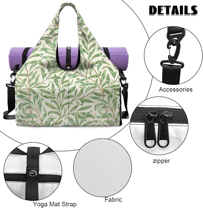 Yoga Mat Bag for Women Men Large Carryall Tote with Adjustable Shoulder Strap for Gym Yoga Travel Pilates Office