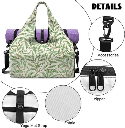 Yoga Mat Bag for Women Men Large Carryall Tote with Adjustable Shoulder Strap for Gym Yoga Travel Pilates Office
