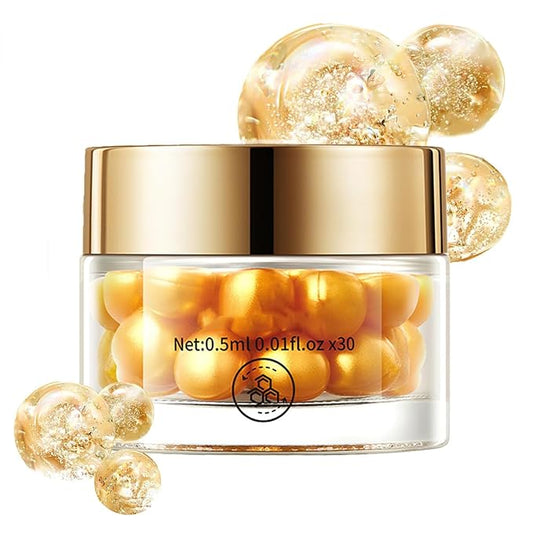 Collagen Capsules Serum, Nourishing Anti Aging Night Essence for Women with Vitamin E,Facial Skin Glowing and Radient, Facial Capsule with Collagen Serum