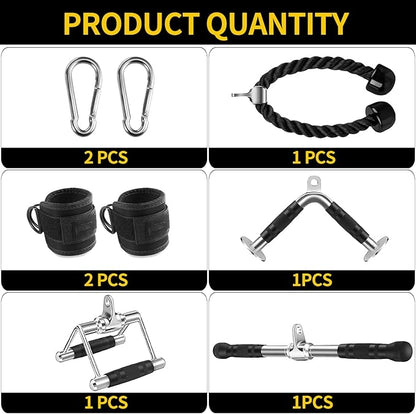 Cable Machine Attachment, LAT Pulldown Attachments, Home Gym Accessories, Triceps Pull Down Attachment