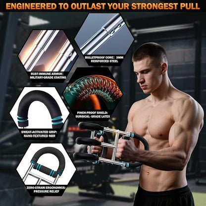 Twister Arm Trainer, Adjustable Chest Workout Equipment, Anti-Slip Grips & Double-Spring Safety, Arm Trainer for Men/Women, Portable Home Fitness Equipment