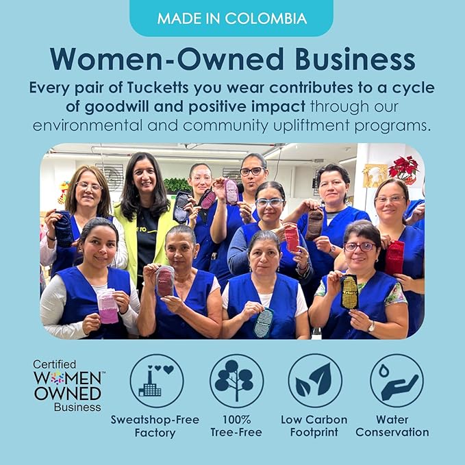 Tucketts Crew Closed Toes Non-Slip Grip Socks - Anti Skid Yoga, Barre, Pilates, Home & Leisure, Pedicure