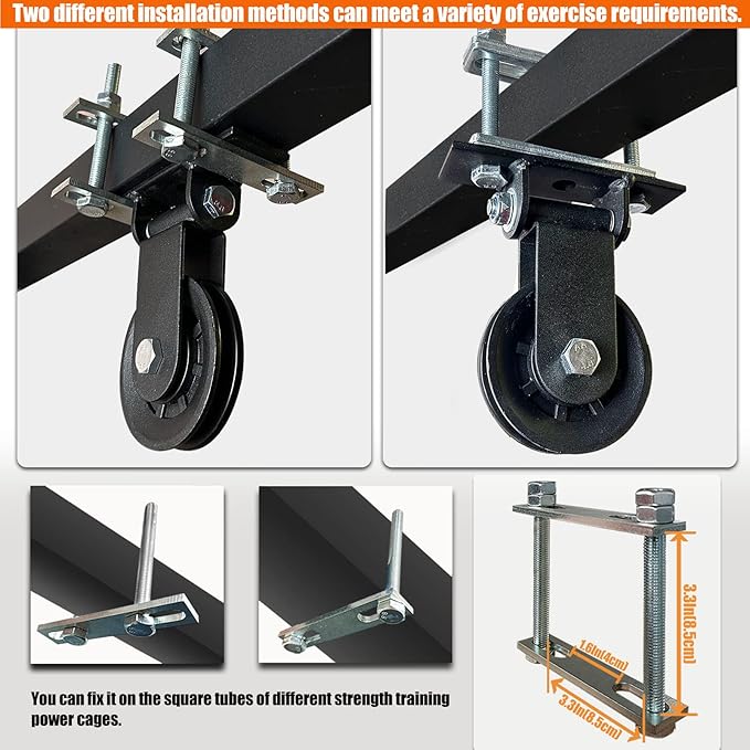 KORIKAHM Power Rack Pulley Attachment, LAT Pulldown Machine - Cable & Weight Dual Pulley System for Home Gym Strength Training, Power Racks