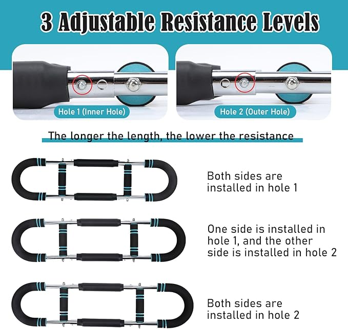 Twister Arm Trainer, BicycleStore Adjustable Forearm Strengthener Detachable Chest Workout Device, Tricep Arm Twister Exerciser for Men Portable Shoulder Muscle Fitness Equipment for Strength Training