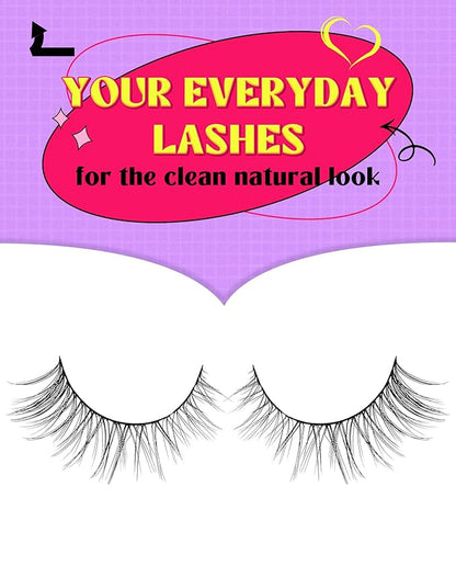 Onlyall Natural Lashes Wispy Lashes Natural Look False Eyelashes Natural Flared Eyelashes False Eye Lashes Soft Fluffy Lashes 7 Pairs D11 Gradual-10mm