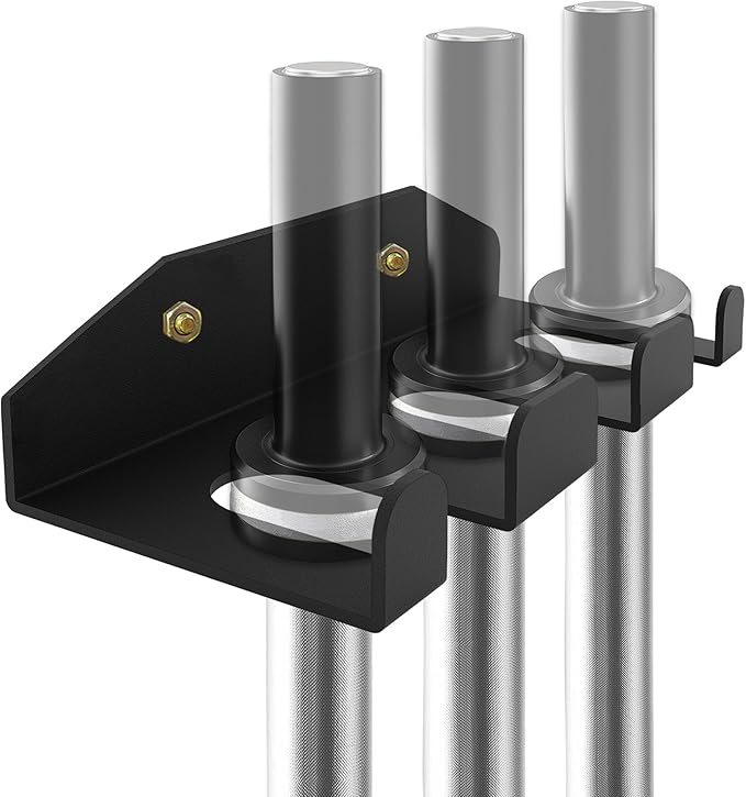 Barbell Storage Rack, Vertical Hanging Barbell Rack, Heavy Duty Wall Mounted Barbell Holder, Olympic Wall Mount Barbell Holder Space Saving Bar Holder Suitable for Garage, Gym, Home Fitness
