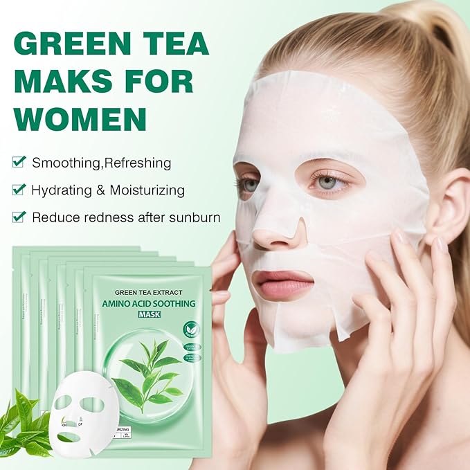 Tea Tree Facial Mask for Women,Hydrating Face Mask Sheet Home SPA,Moisturizing Face Sheet Mask for Dry, Oily,Sensitive Skin 30ml（5Pack）