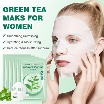 Tea Tree Facial Mask for Women,Hydrating Face Mask Sheet Home SPA,Moisturizing Face Sheet Mask for Dry, Oily,Sensitive Skin 30ml（5Pack）