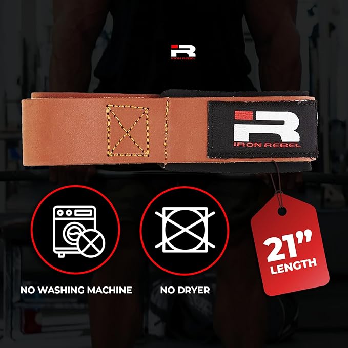 Iron Rebel Padded Leather Lifting Straps for Men & Women | Gym Weightlifting Straps | Comfortable Grips for Deadlifts, Training, Powerlifting, & Bodybuilding