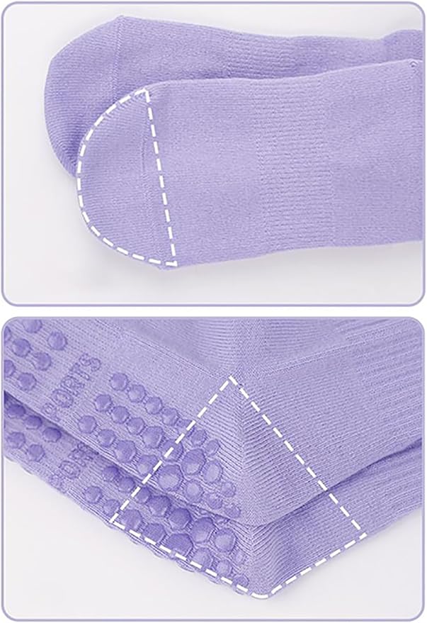 DTWAWA Womens 4Pcs Pilates Grip Socks Non Slip Yoga Socks with Grips Barre Hospital Athletic Socks for Women