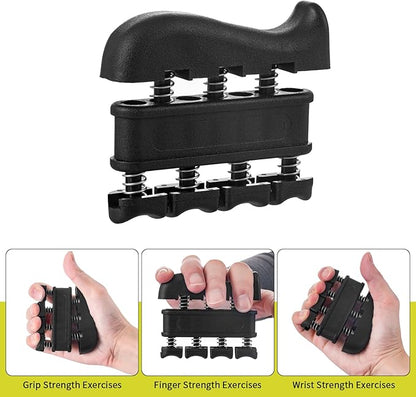 7PCS Grip Strength Trainer Kit, 2 Adjustable Forearm Resistance Grips, Finger Stretchers, Grip Ring, Hand Squeeze Ball, Finger Exercises, User Manual, Suitable for Hand Training, Suitable for Everyone