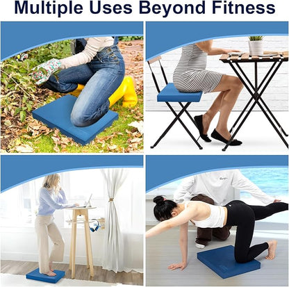 StrongTek Extra Wide Foam Balance Pad for Physical Therapy, 19" X 15.8" X 2.4", High-Density TPE Foam Pad for Exercise, Enhanced Stability, Core Strength, Non-Slip & Water-Resistant, for Fitness, Yoga