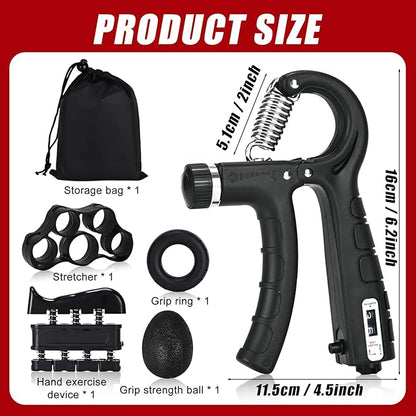 Hand Grip Strengthener, Grip Strength Trainer, 22-132 Lbs Adjustable Resistance Forearm Exerciser Workout for Rehabilitation Athletes Climbers Musicians