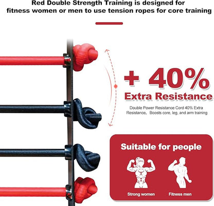 Double Power Resistance Cord - 2 Cords for Extra Resistance - Compatible with Select AeroPilates reformers – 40% Extra Tension, Easy Installation, Durable Build