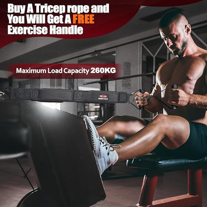 Seektop Tricep Rope, Multi Gym Tricep Rope Cable Attachment with Exercise Handle, Tricep Pull Down Ropes for Push Downs, Crunches, Facepulls