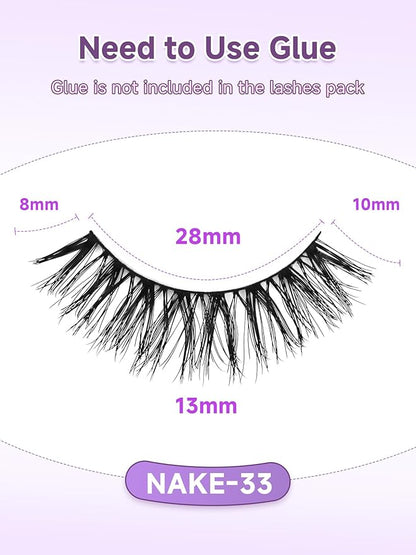 Lashes False Eyelashes Natural Lashes Wispy Eyelashes 13mm Lashes Pack Thin Memory Band Volume Wispy Lashes Soft Strip Lashes C Curl Natural Eyelashes Fake Lashes 7 Pair EVENTILL