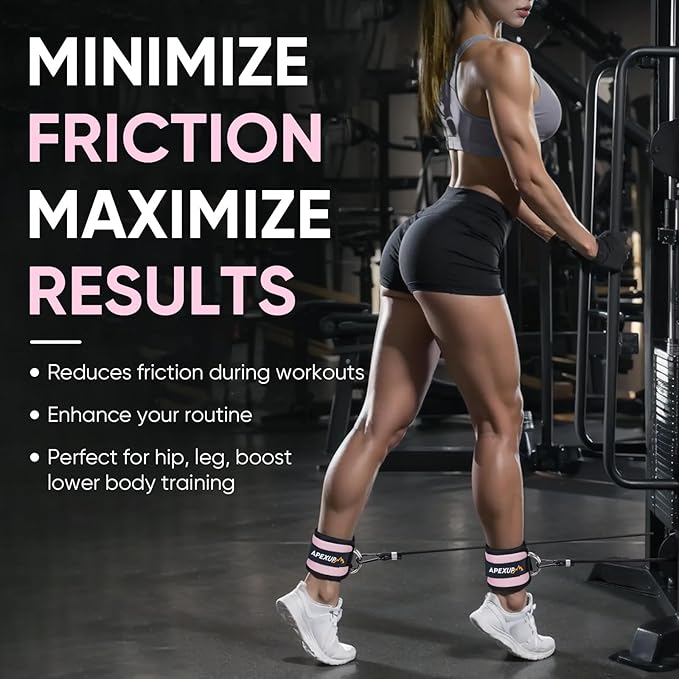 APEXUP Ankle Strap for Cable Machine, Ankle Resistance Bands, Cable Kick Back Straps for Gym, Glute Workouts, Leg Extensions, Adjustable Straps with Neoprene Padding