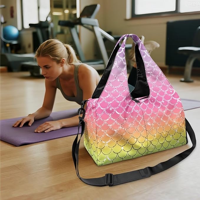Yoga Mat Bag for Women Men Large Carryall Tote with Adjustable Shoulder Strap for Gym Yoga Travel Pilates Office