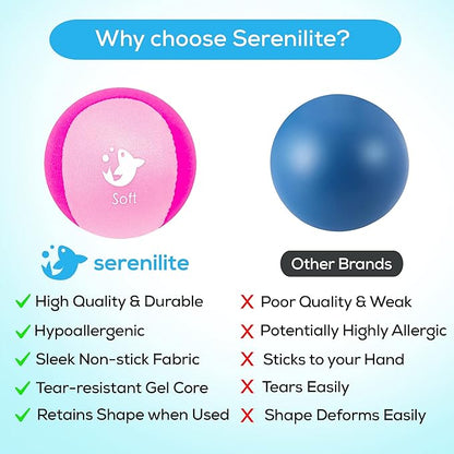 Serenilite Hand Therapy Exercise Stress Ball Bundle - Tri-Density Stress Balls for Adults & Grip Strengthening