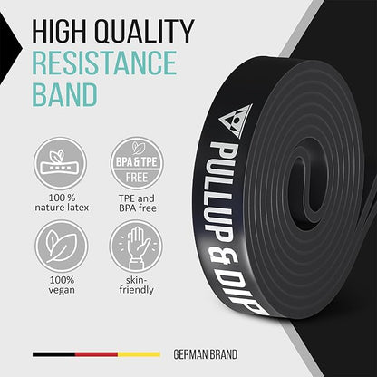 PULLUP & DIP Fitness Bands, Resistance Bands with Bag, Door Anchor (with Sets) and Exercise Guide - Single & in Value Set, Pull-Up Band Fitness Band for Calisthenics