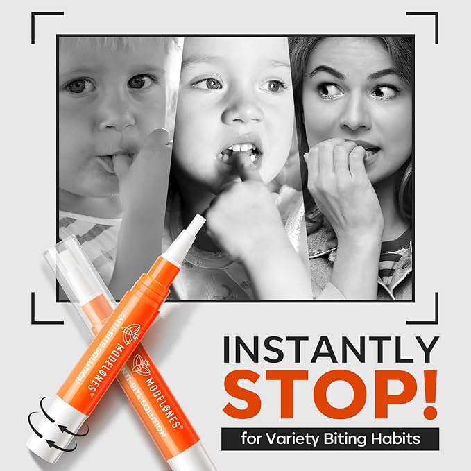 modelones Stop Biting Pen Nail Biting Treatment for Kids Quick Dry Nail Biting Prevention for Kids Thumb Sucking Deterrent Bitter No Bite Nail Polish Nail Repair for Damaged Nails Care 0.24 Fl Oz