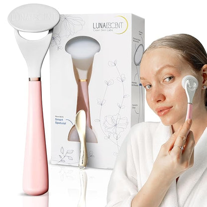 Serum Applicator for Face Lilac Pink Reusable Skincare Applicator Serums, Oils, Medicated Ointments, Sunscreen, Makeup, Face Cream Applicator, Cooling & Warming Face Massager Tool by LUNAESCENT