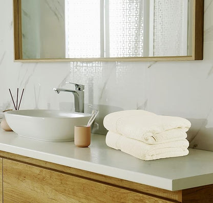 Utopia Towels 8 Piece Premium Towel Set, 2 Bath, 2 Hand, and 4 Wash Cloths, 600 GSM 100% Ring Spun Cotton, Highly Absorbent Towels for Bathroom, Gym, Hotel, and Spa, Ivory