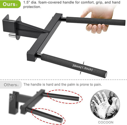 Kipika Y-Shaped Dip Bar for Power Cage with 5/8" or 1" Hole - Dip Bar Attachments for Home Gym - Heavy Duty Power Rack Attachments - Squat Rack Accessories for Strength Training