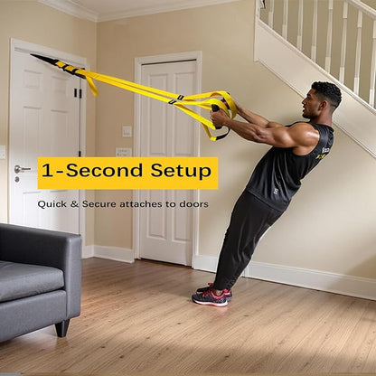 Suspension Bodyweight Fitness Training Kit, Full Body Workouts Home Gym Resistance Trainer Straps for Total Body Workouts