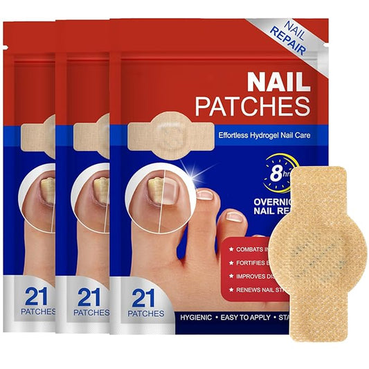Keravix Nail Patches for Toenails & Fingernails – 63Pcs Parches para uñas con hongos, 8-Hour Fungus Nail Care Repair Stickers for Damaged Nails, for Extra Strengthening, Safe for Sensitive Skin