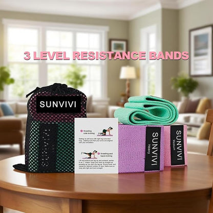 Resistance Bands for Working Out, Fabric Loop Exercise Bands for Legs and Butt, Workout Bands Set for Women and Men, 3 Booty Bands for Yoga, Pilates and Fitness