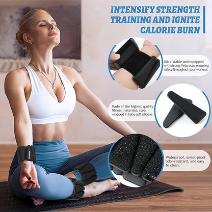 Ankle Weights Set of 2 (1 lb/2 lb/3 lb Each) Adjustable Wrist Weights for Women Men Wearable Arm Leg Weight for Pilates, Running, Walking, Workout, Yoga