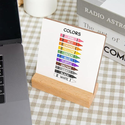 Mental Health Inspirational Gift, Colorful Change Negative Thoughts Sign, Colorful Positive Affirmations Wooden Sign Wooden Stand, Mental Health Gift for Psychologist School Counselor Student Boy Girl